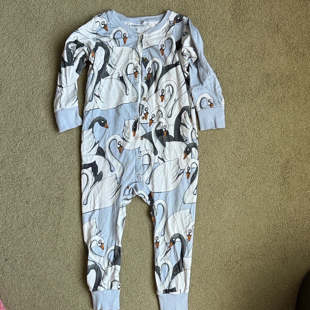 Mini Rodini Swan Print  One Piece